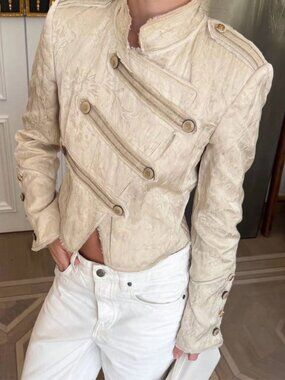 Champagne Casual Women's Elegant Stand Collar Short Jacket